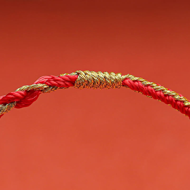 Handmade Chinese Zodiac Rabbit Rooster Rat Horse Dragon Protection Braid String Bracelet