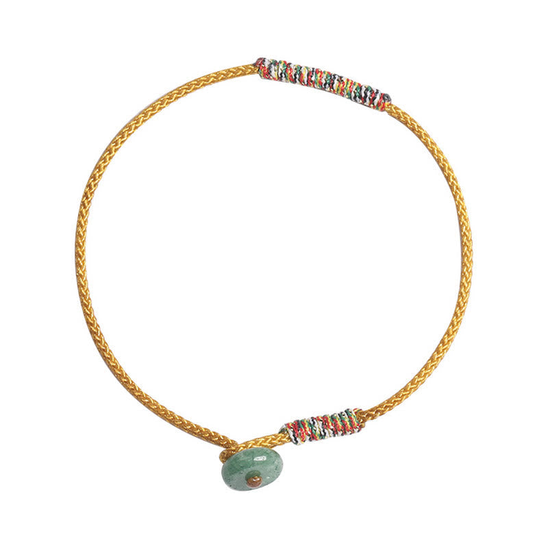Tibetan Handmade Green Aventurine Luck Protection Braided Rope Bracelet