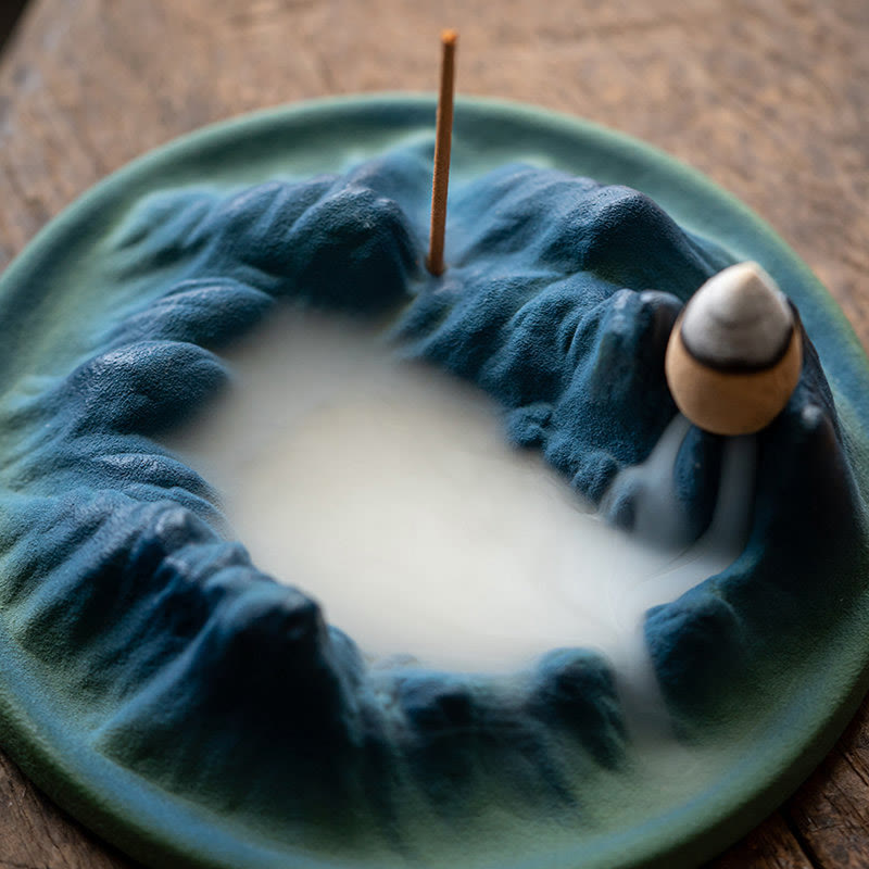 Creative Mountain River Ceramic Backflow Incense Burner
