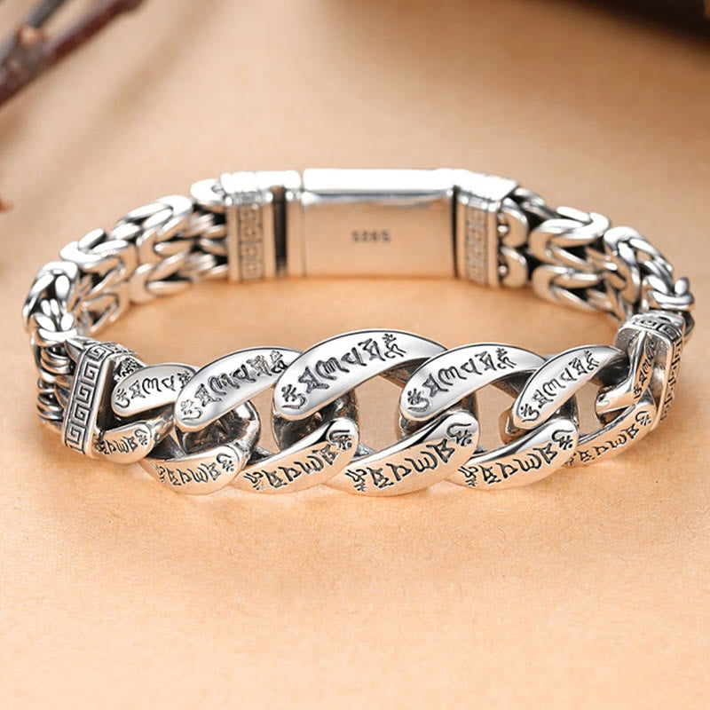 Om Mani Padme Hum Engraved Peace Purity Bracelet