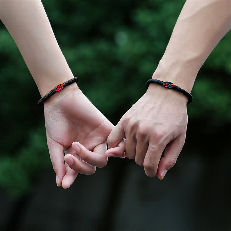 2Pcs Tibetan Luck Chinese Knot Protection String Bracelet