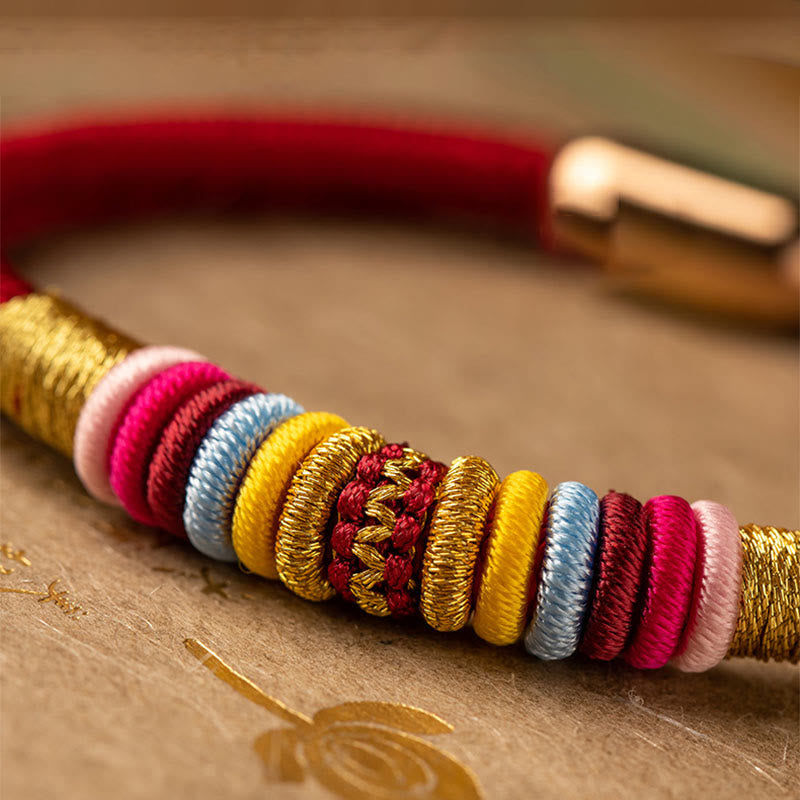 Tibetan Handmade King Kong Knot Protection Magnetic Buckle Braided Bracelet