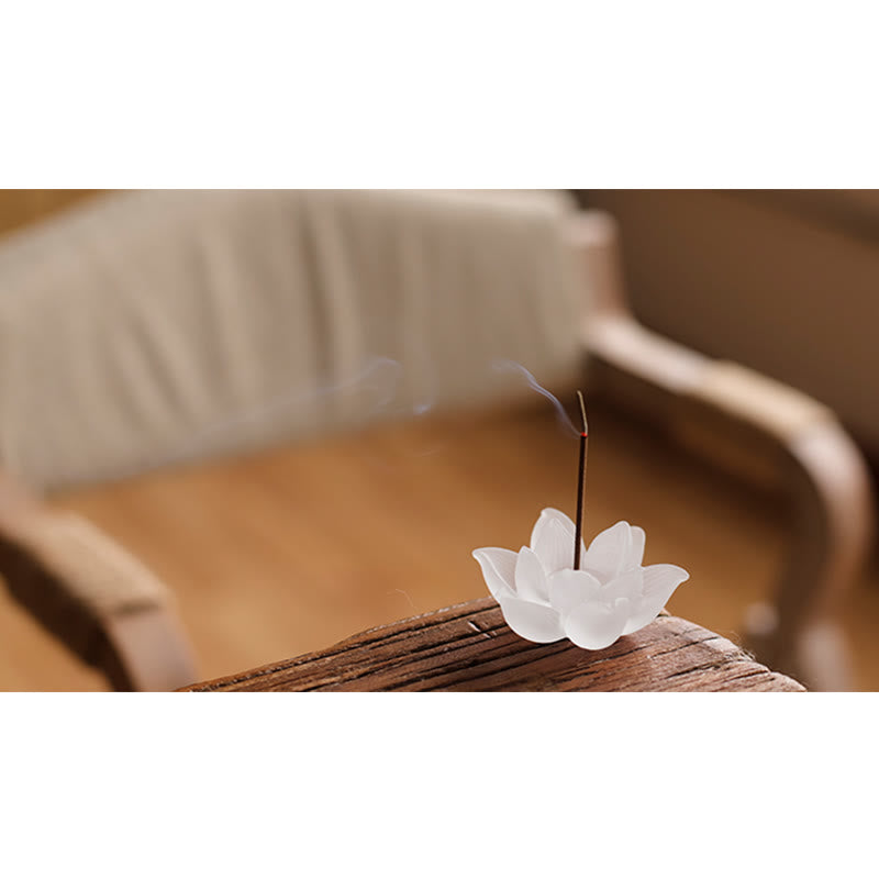 Mini Lotus Liuli Crystal Meditation Stick Incense Burner