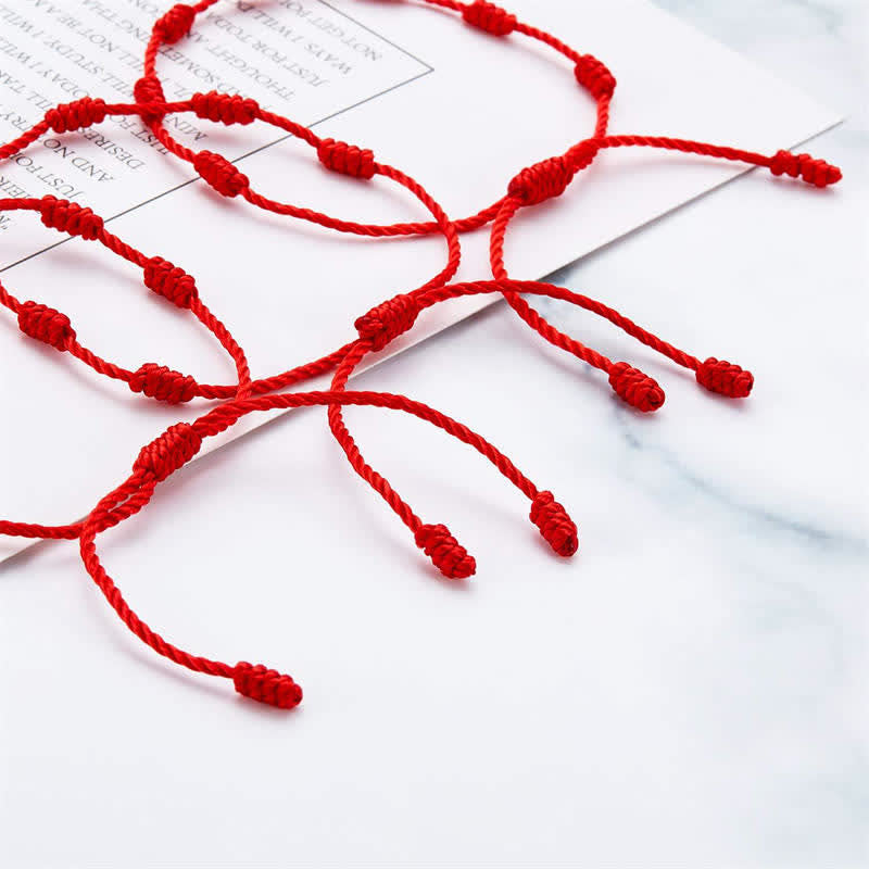 4Pcs Evil Eye Seven Knot Red String Protection Bracelet