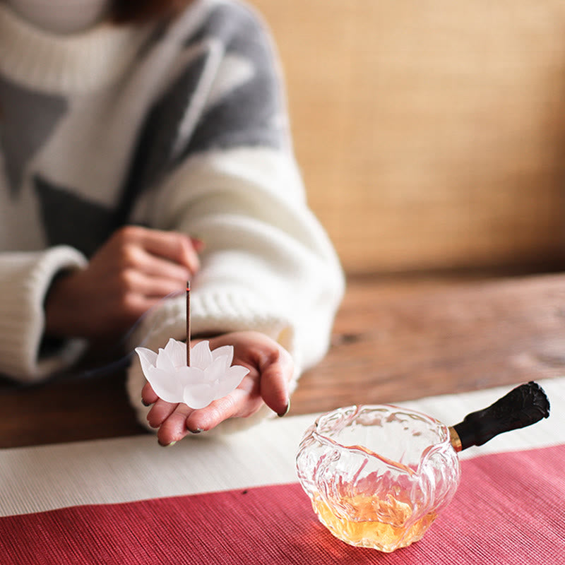 Mini Lotus Liuli Crystal Meditation Stick Incense Burner