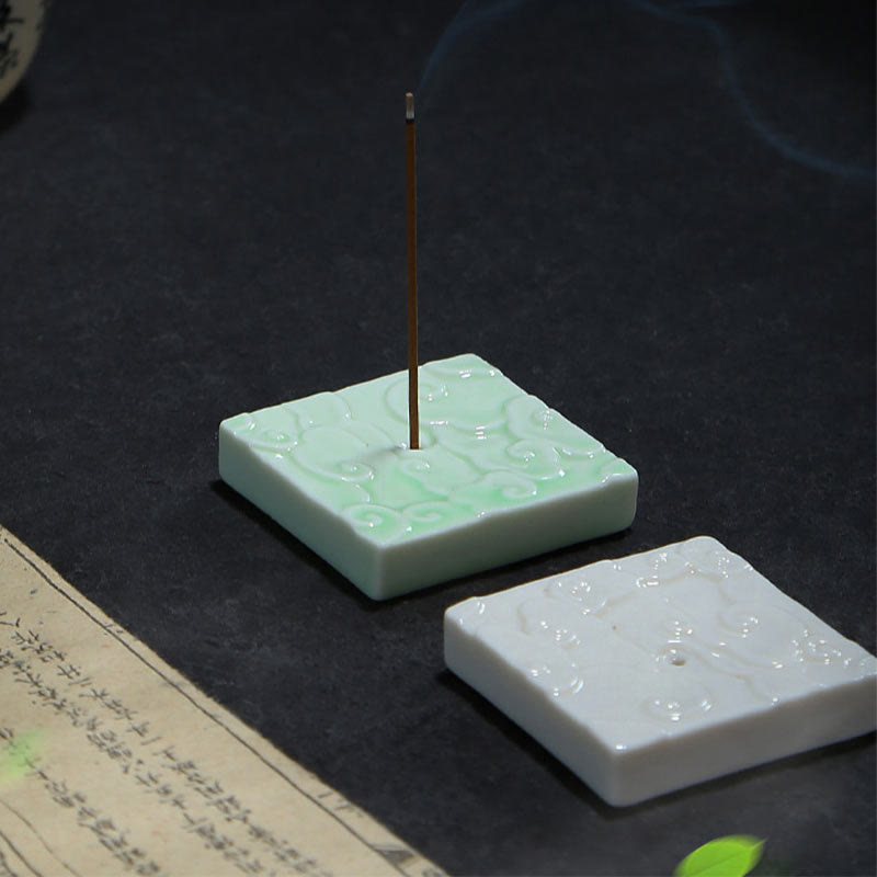 Mini Auspicious Clouds Design Stick Ceramic Small Incense Burner Decoration