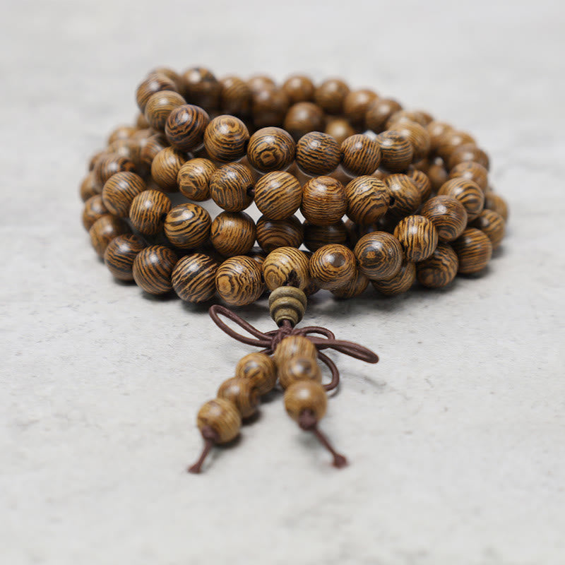 108 Mala Beads Bracelet Prayer Meditation Sandalwood Elastic
