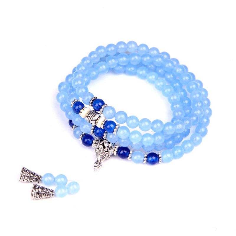 108 Beads Blue Crystal Bracelet Mala