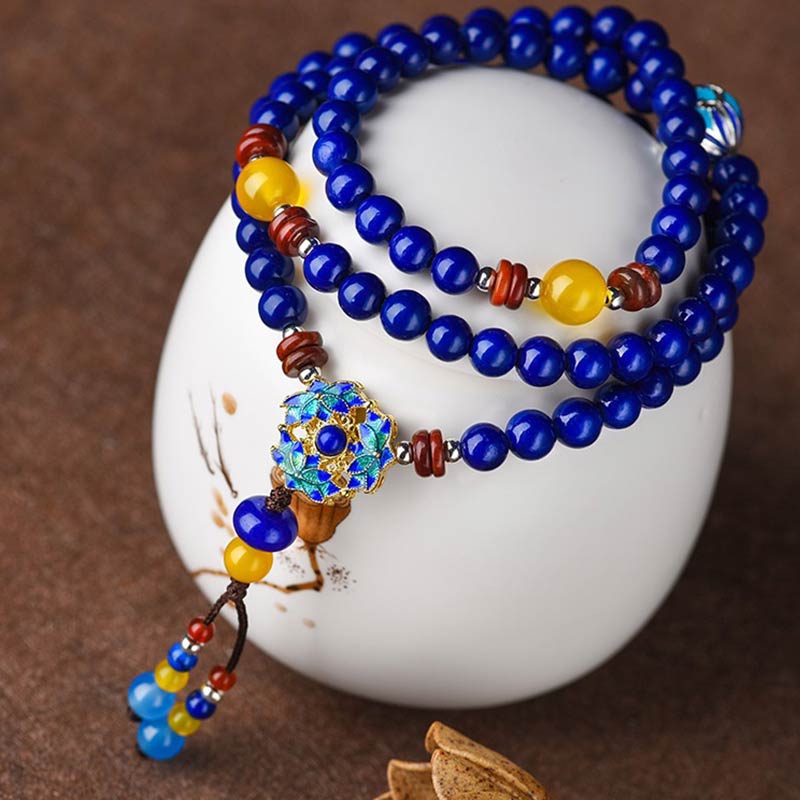 Lazurite Lapis Lazuli Yellow Agate Positive Bracelet