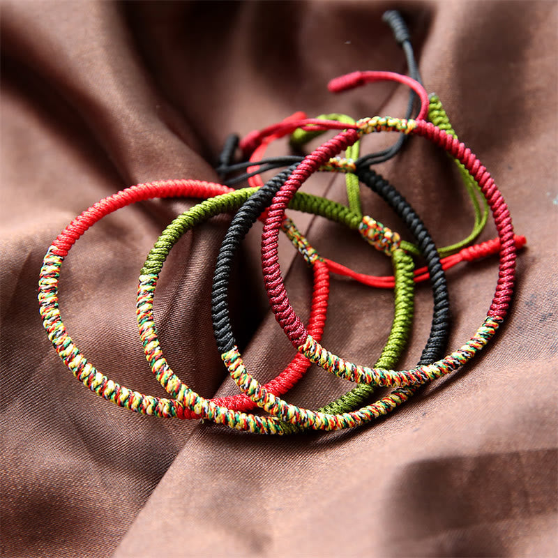 Tibetan Handmade Multicolor King Kong Knot Luck Strength Braided Bracelet