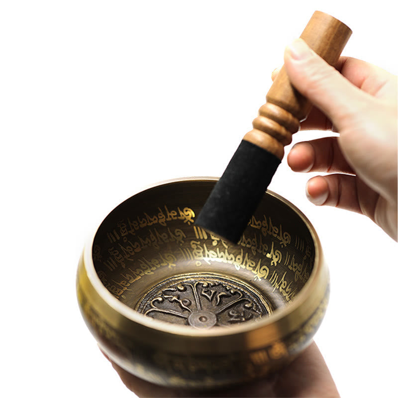 Tibetan Meditation Sound Bowl Handcrafted for and Mindfulness Singing Bowl Set