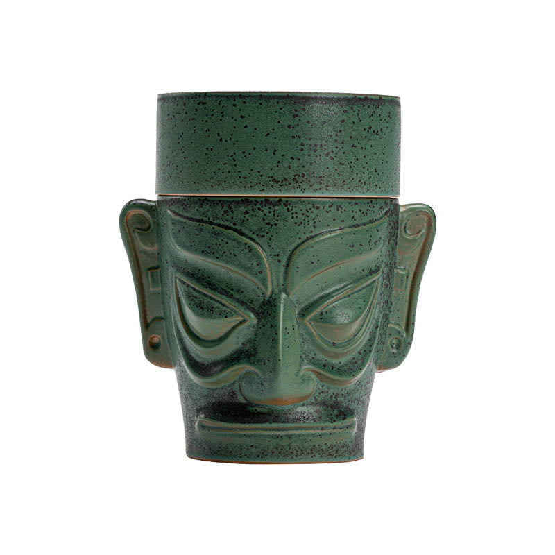 Bronze Age Relics Sanxingdui Mask Three Star Mound Ceramic Incense Burner