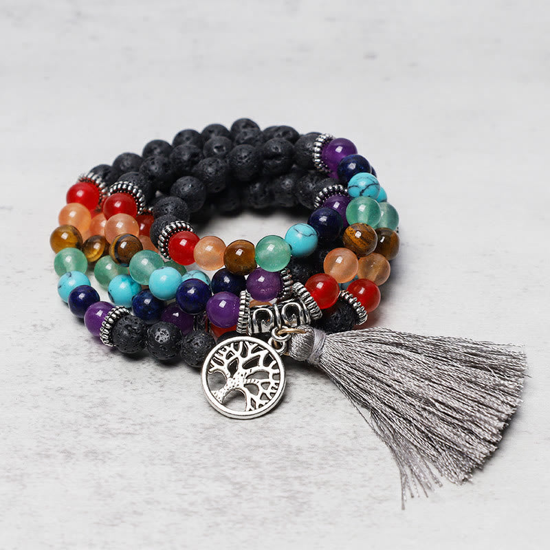 Crystal Mala Prayer Beads 108 Meditation Multilayer Bracelet Necklace