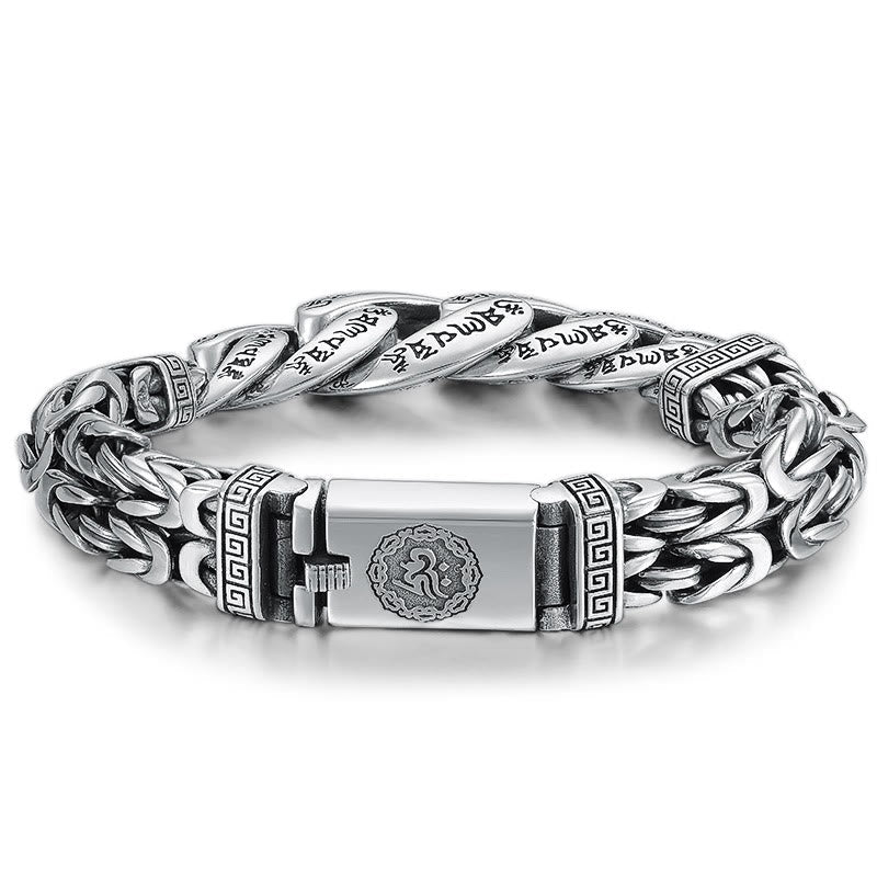 Om Mani Padme Hum Engraved Peace Purity Bracelet