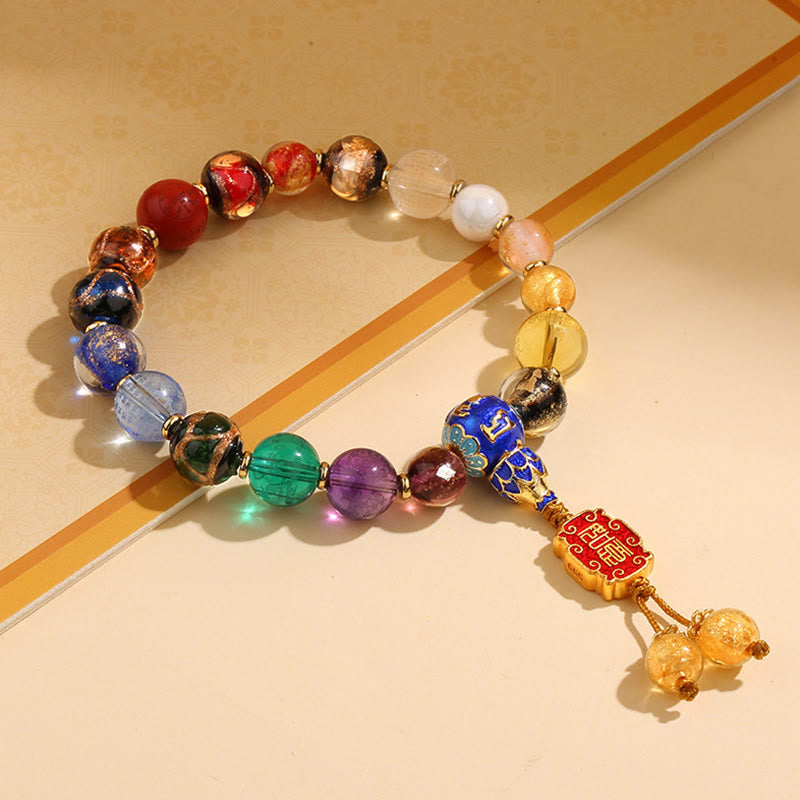 Tibetan Colorful Incense Ash Liuli Glass Bead Om Mani Padme Hum Dorje Vajra 18 Beads Wrist Mala