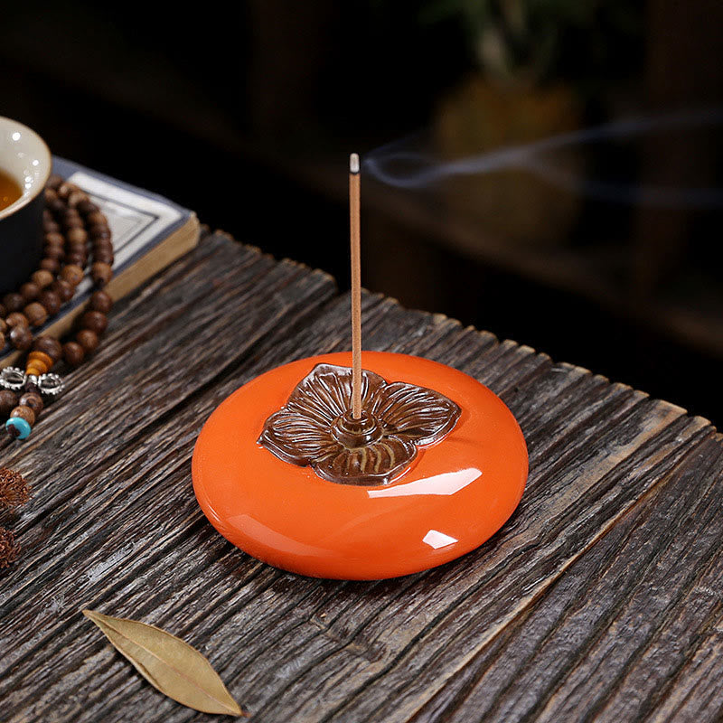 Persimmon Ceramic Meditation Incense Burner Incense Holders