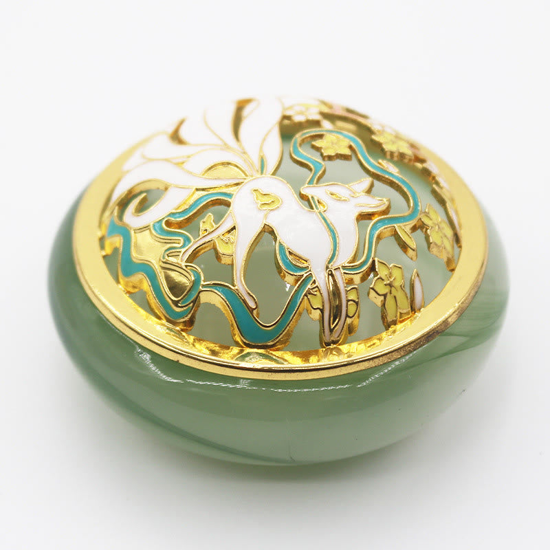 Nine Tailed Fox Liuli Crystal Meditation Incense Burner