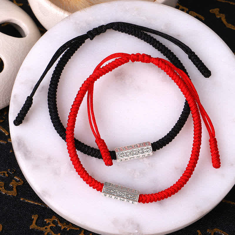 Om Mani Padme Hum Luck Protection Red String Bracelet