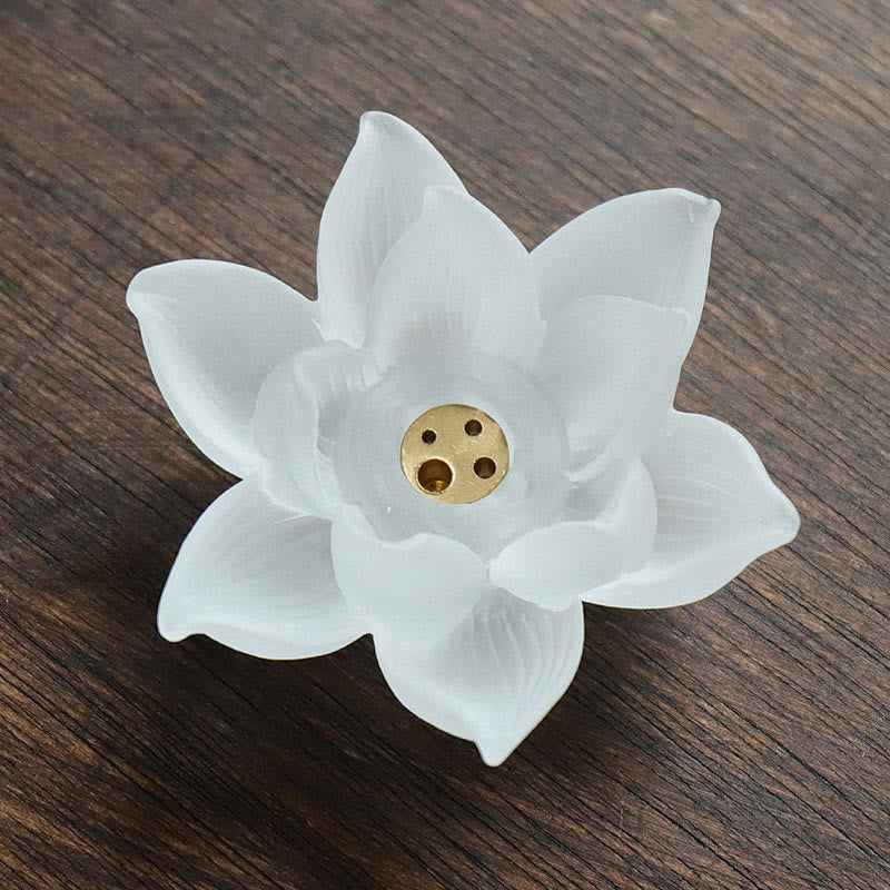 Mini Lotus Liuli Crystal Meditation Stick Incense Burner