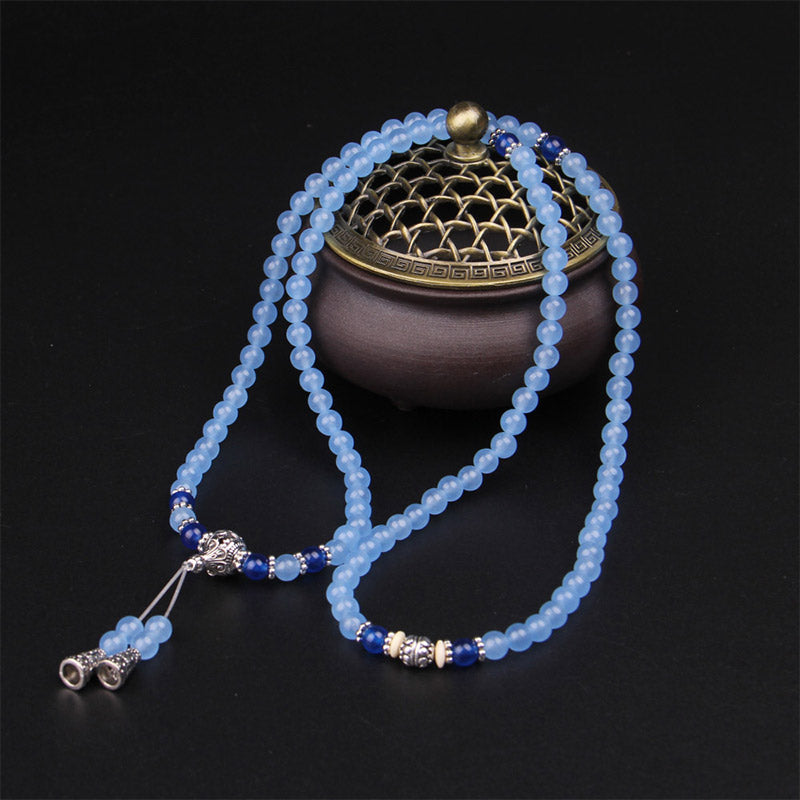 108 Beads Blue Crystal Bracelet Mala