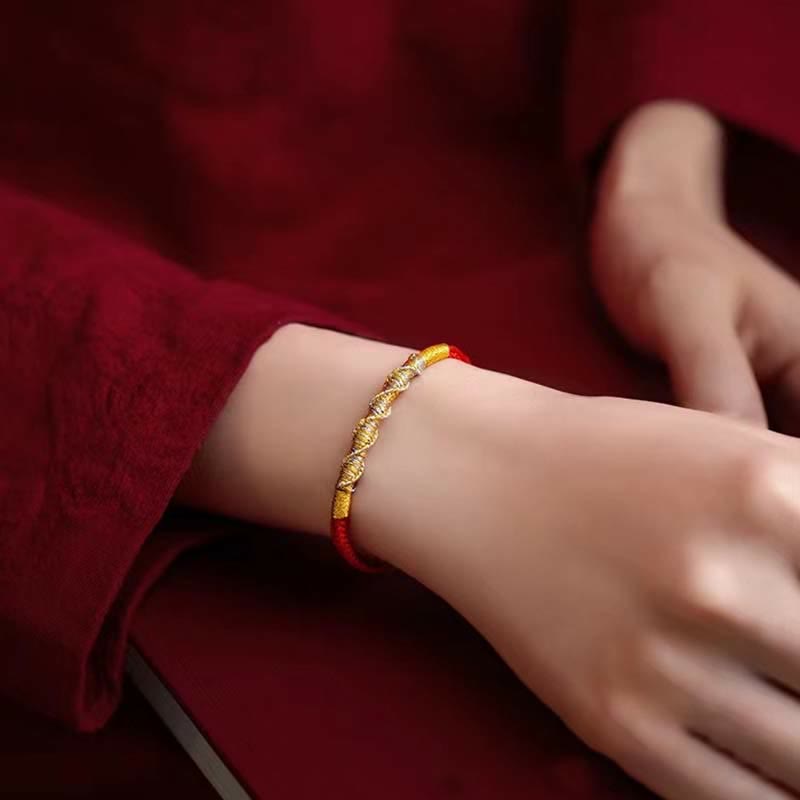 925 Sterling Silver Luck Strength Red String Protection Braid Bracelet