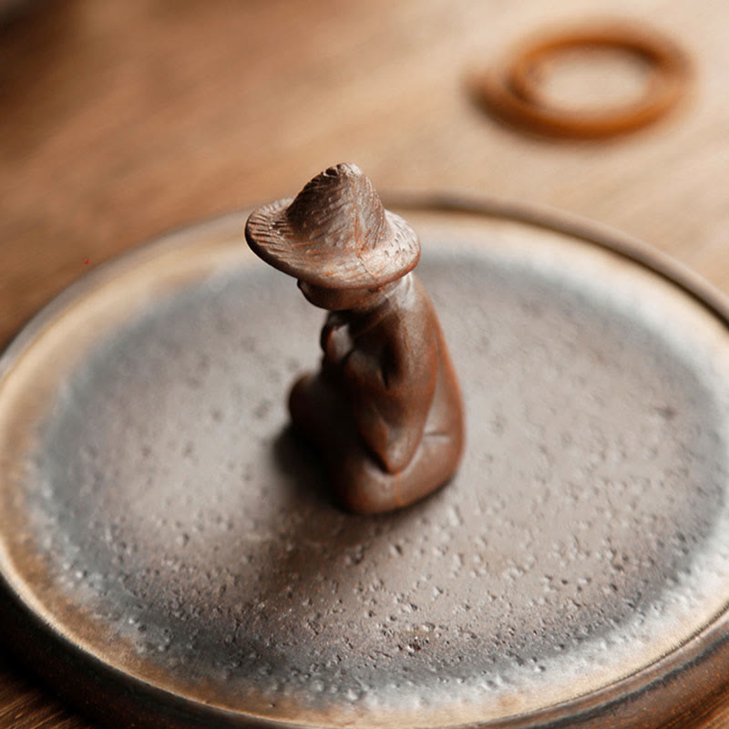 Small Person Meditation Ceramic Spiritual Incense Burner