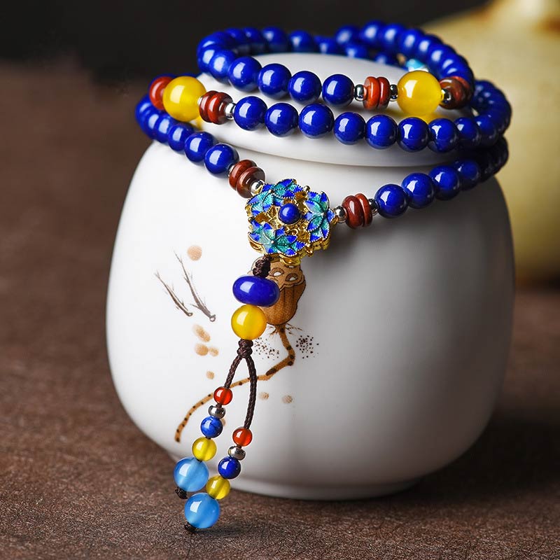 Lazurite Lapis Lazuli Yellow Agate Positive Bracelet