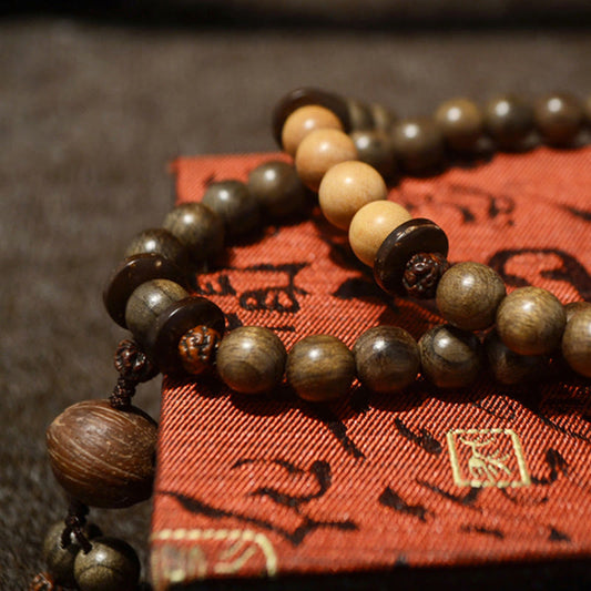 Tibetan Sandalwood Protection Charm Mala Bracelet
