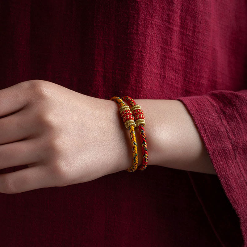 Tibet Handmade Chinese Zodiac Luck Strength Braided String Bracelet