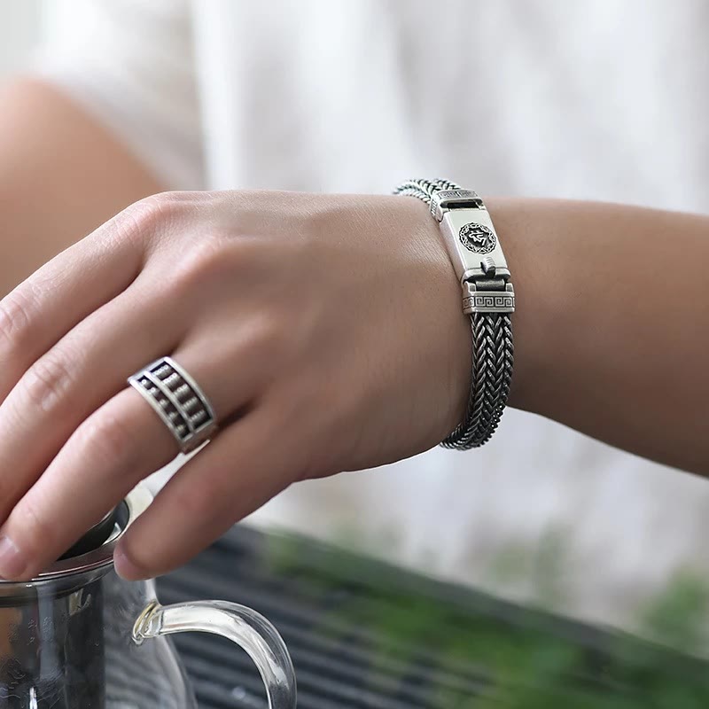 Om Mani Padme Hum Purity Peace Braid Style Bracelet