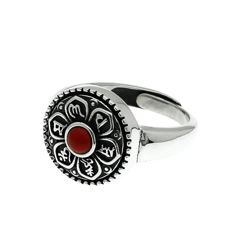 Tibetan Om Mani Padme Hum Peace Rotatable Ring