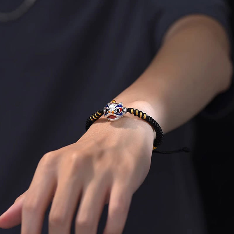 Handmade Dancing Lion Luck Braided String Bracelet
