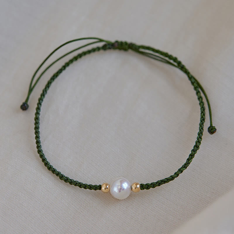 Natural Pearl Bead Luck Braid String Bracelet