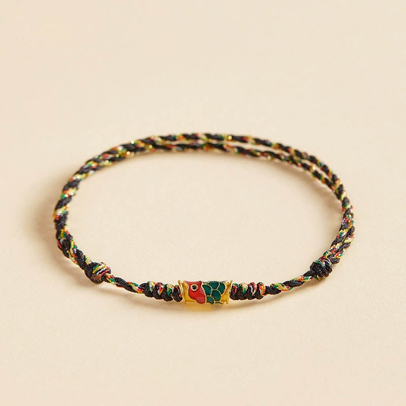 Handcrafted Koi Fish Wealth Prosperity Braided Rope Bracelet