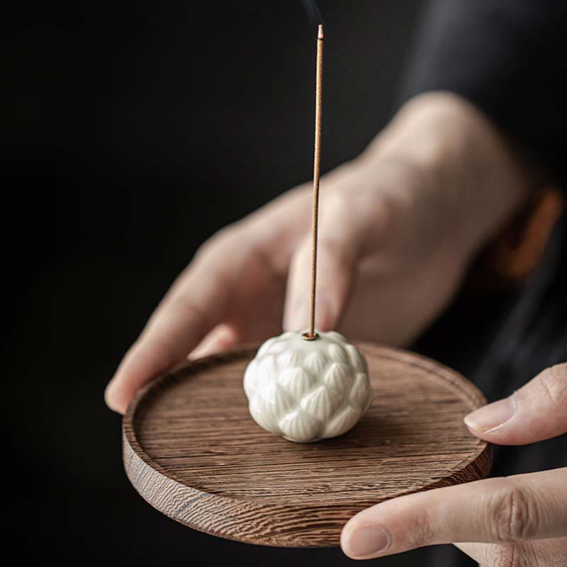 Mini Lotus Flower Meditation Ceramic Stick Small Incense Burner Decoration