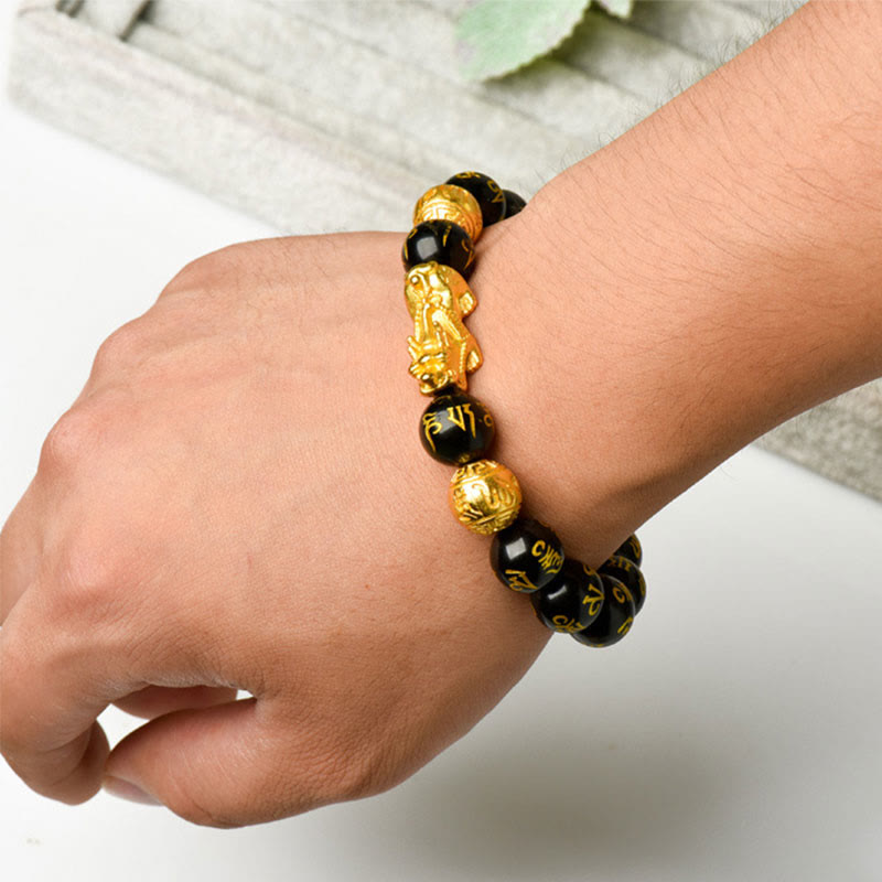 "Blessings of Protection to Attract Wealth" PiXiu Bracelet Includes Gift Message Card