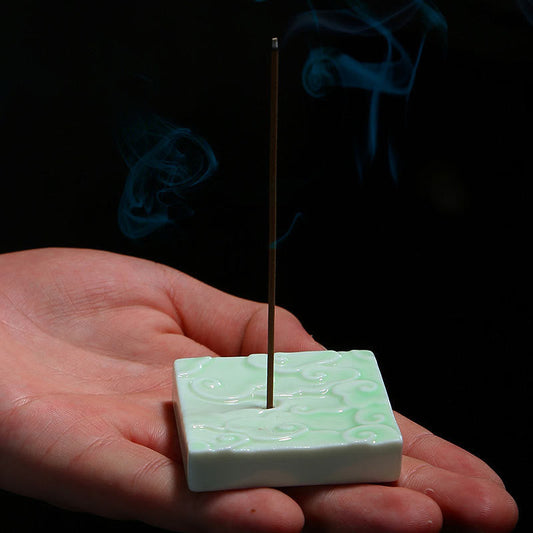 Mini Auspicious Clouds Design Stick Ceramic Small Incense Burner Decoration