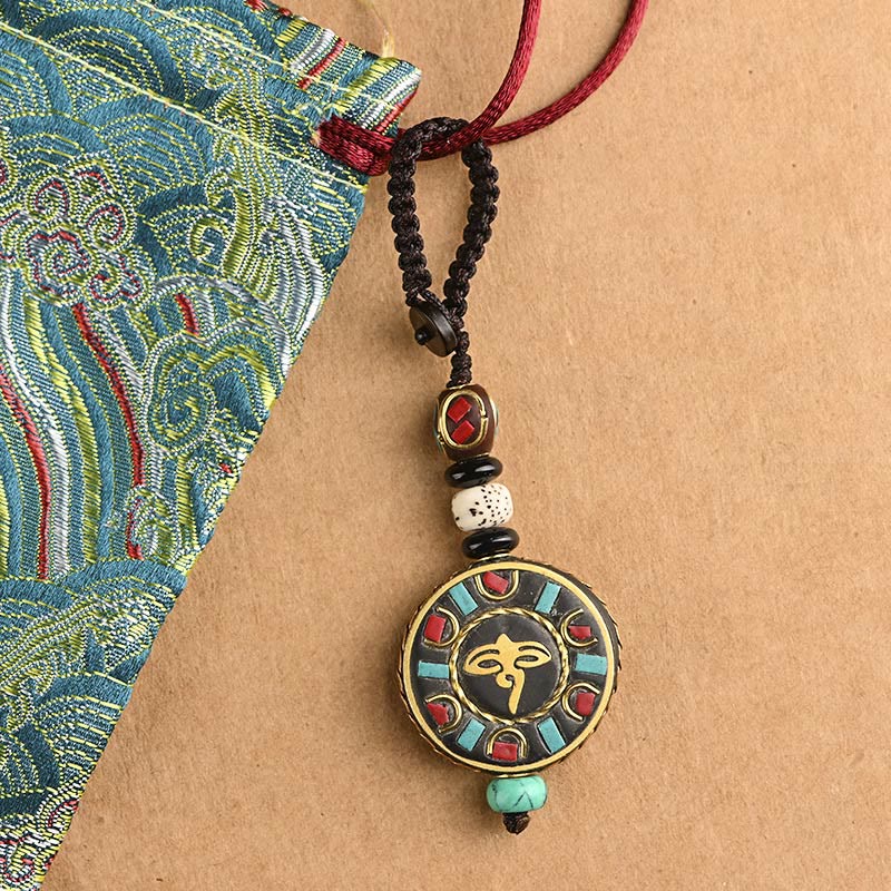 Tibetan Om Mani Padme Hum Bodhi Seed Peace Key Chain