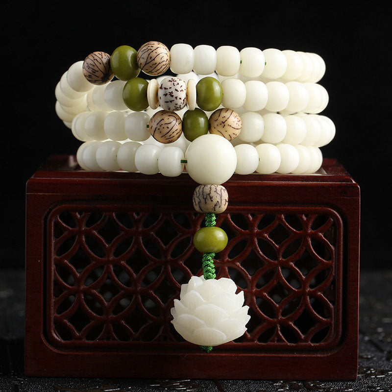 "Hoping for Serenity and Mindfulness" Bodhi Lotus Mala Includes Gift Message Card