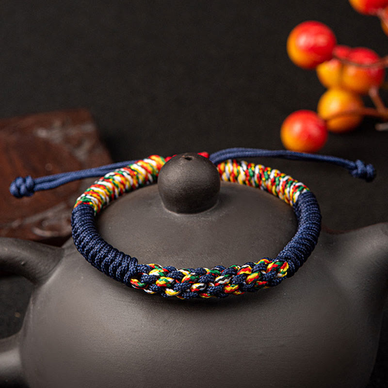 Tibetan Handmade Colorful King Kong Knot Luck Braid String Bracelet