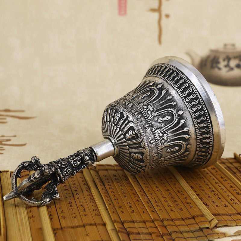 Tibetan Meditation Bell and Vajra Dorje Copper Decoration Set