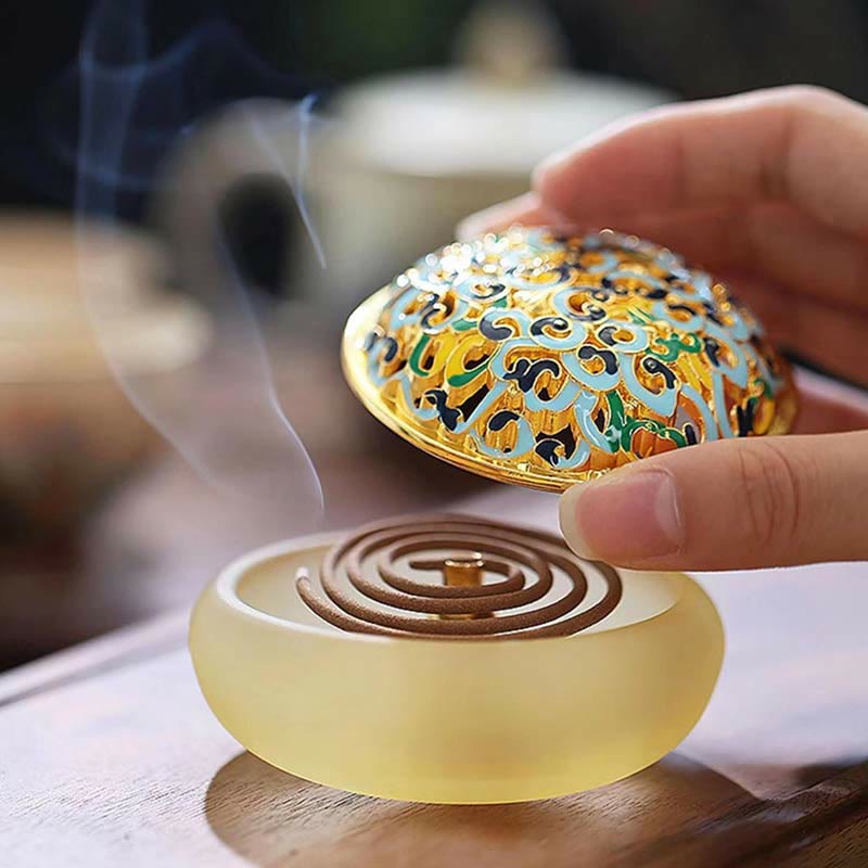Lotus Liuli Crystal Meditation Incense Burner