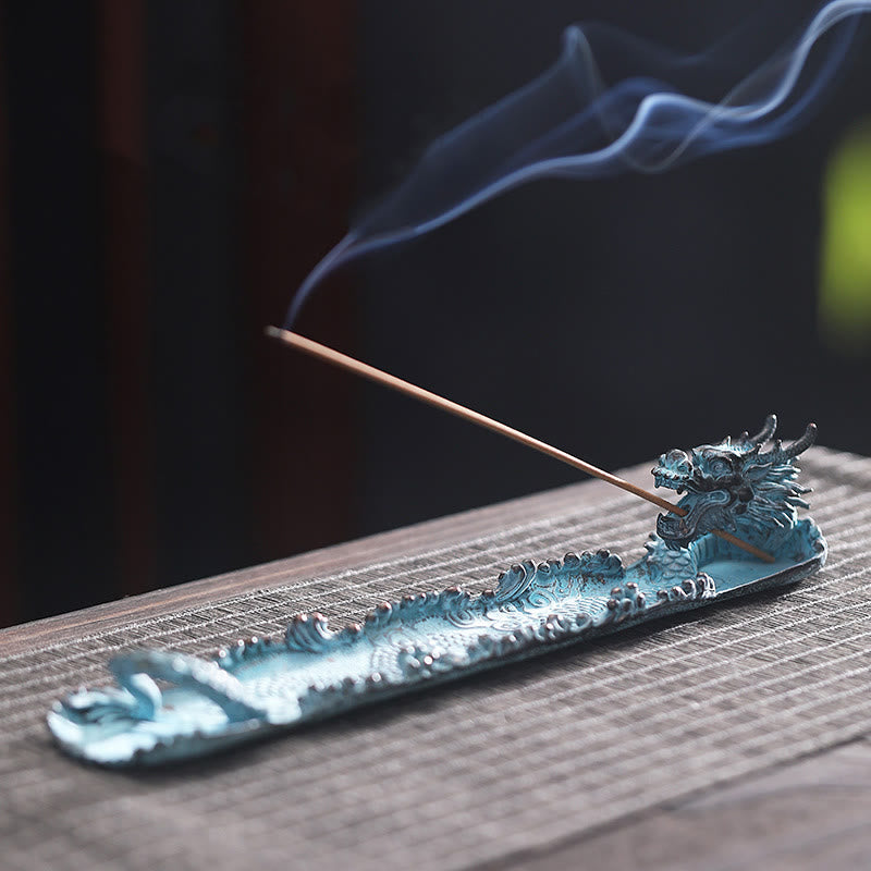 Auspicious Dragon Strength Alloy Incense Burner Decoration