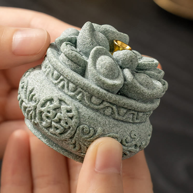 Chinese Character Fu Ingots Incense Burner Desk Decoration