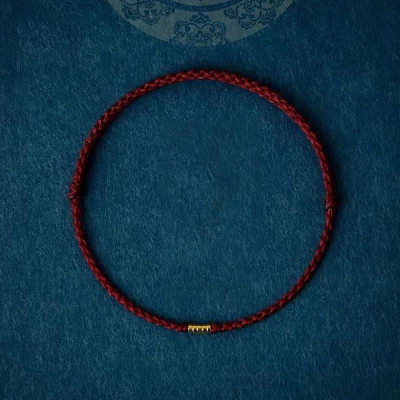 "Blessings for Clear Connections" 925 Sterling Silver Lucky Golden Bead String Bracelet Anklet Includes Gift Message Card