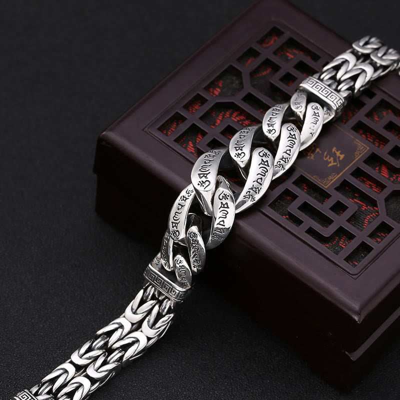Om Mani Padme Hum Engraved Peace Purity Bracelet