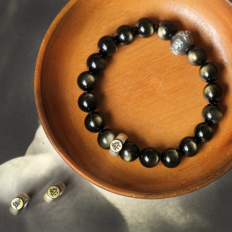 Chinese Zodiac Obsidian Purification Bracelet