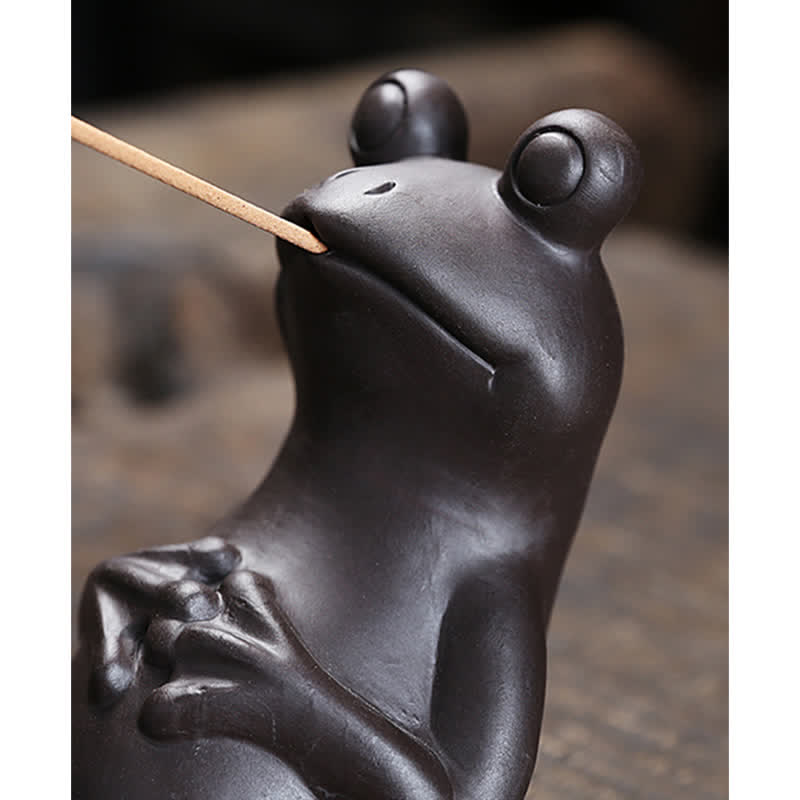 Meditation Frog Ceramic Spiritual Incense Burner