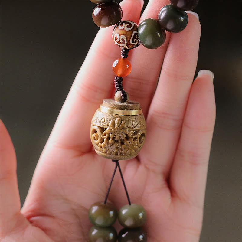 108 Mala Beads Dunhuang Color Bodhi Seed Dzi Bead Keep Away Evil Spirits Bracelet