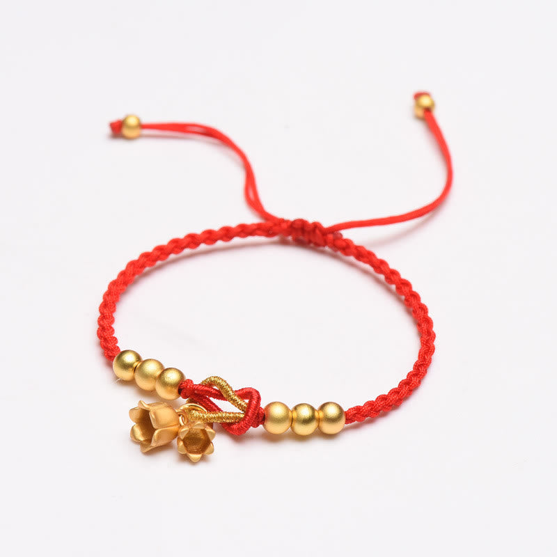 Handcrafted Lily Of The Valley Flower Charm Design Luck Protection Braided Bracelet